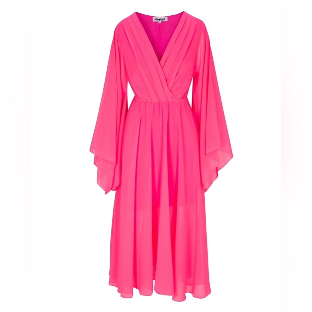 SUNSET MIDI DRESS - NEON PINK